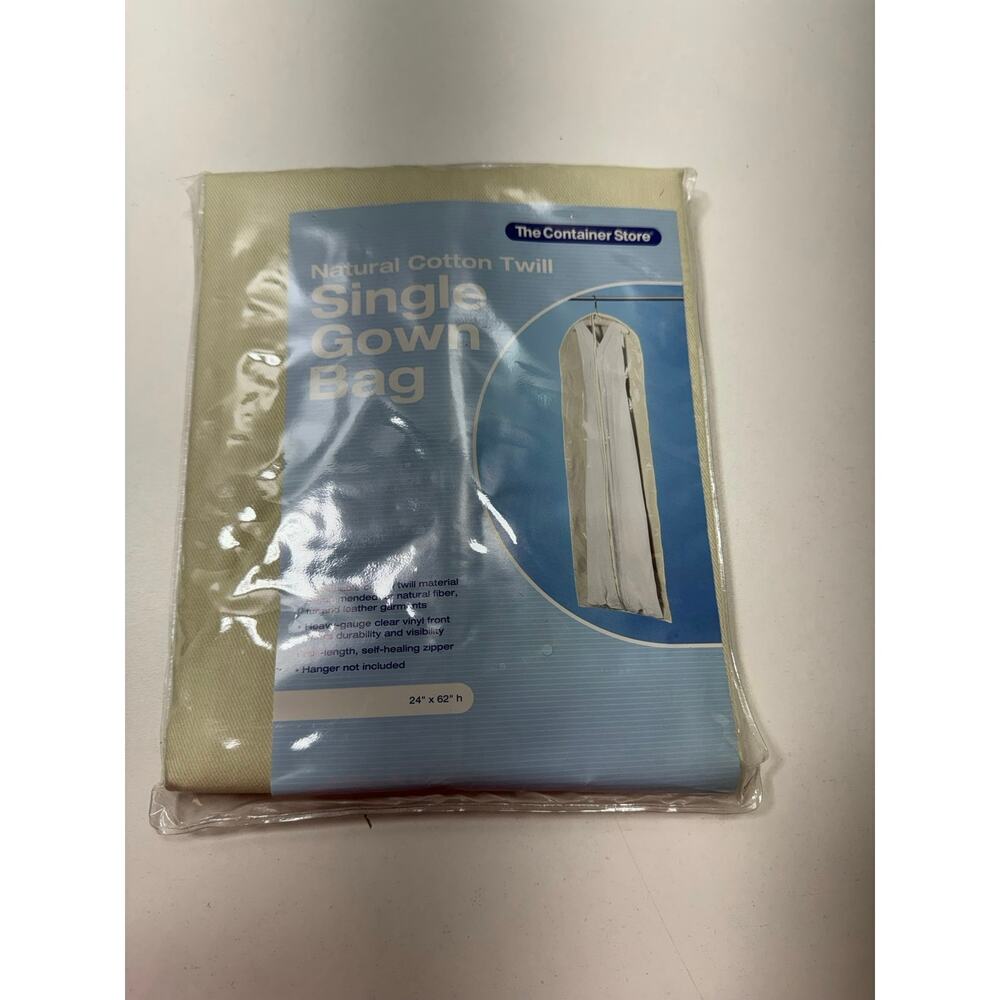 Formal Gown Bag Natural Cotton Twill 24”X62” New In Package - Picture 1 of 5